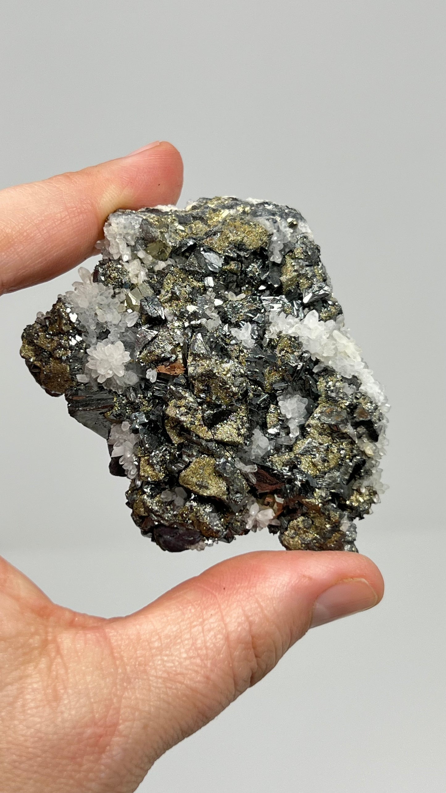 Tetrahedrite with Quartz and Pyrite, Huanzala Mine Peru