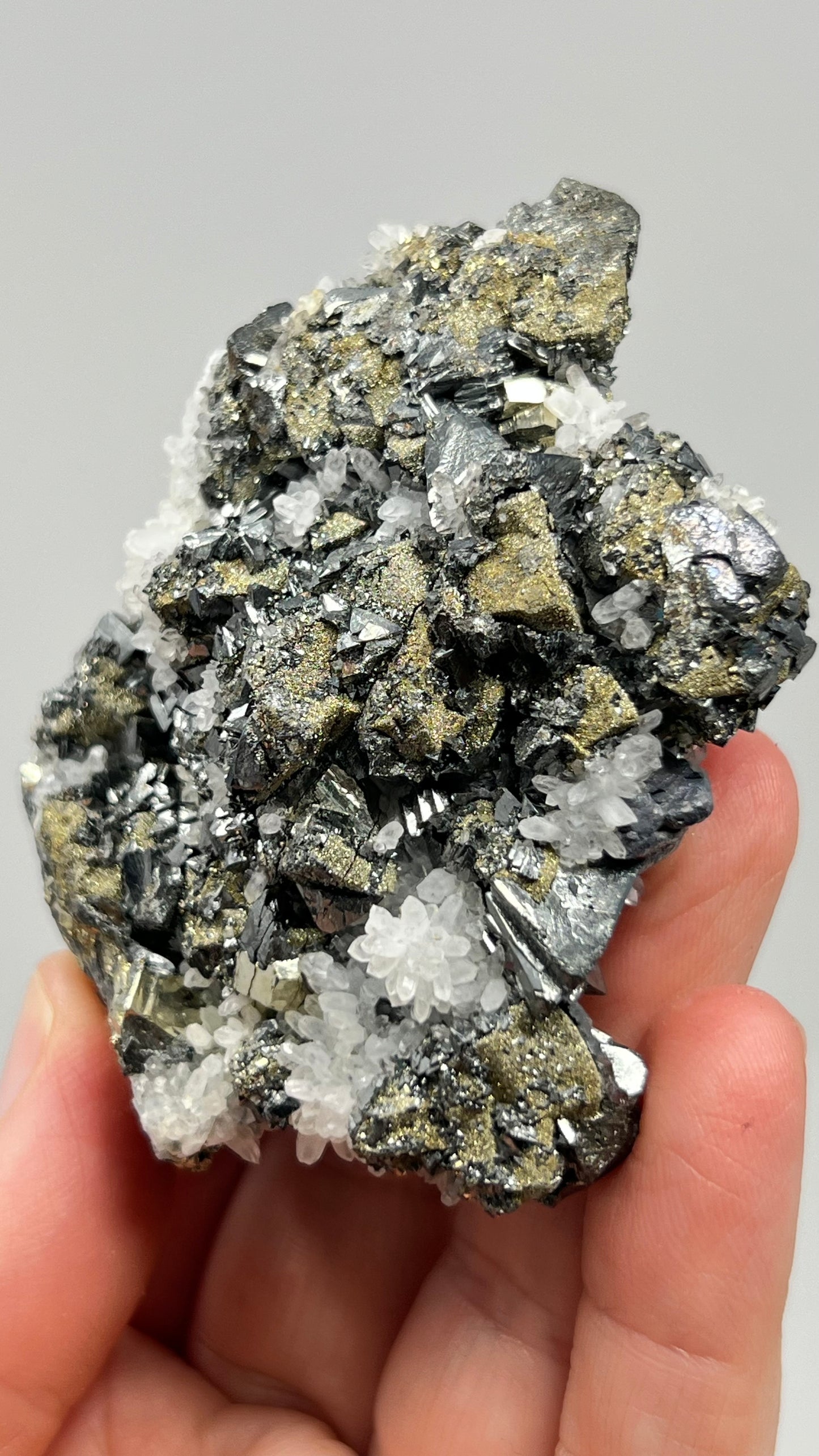 Tetrahedrite with Quartz and Pyrite, Huanzala Mine Peru