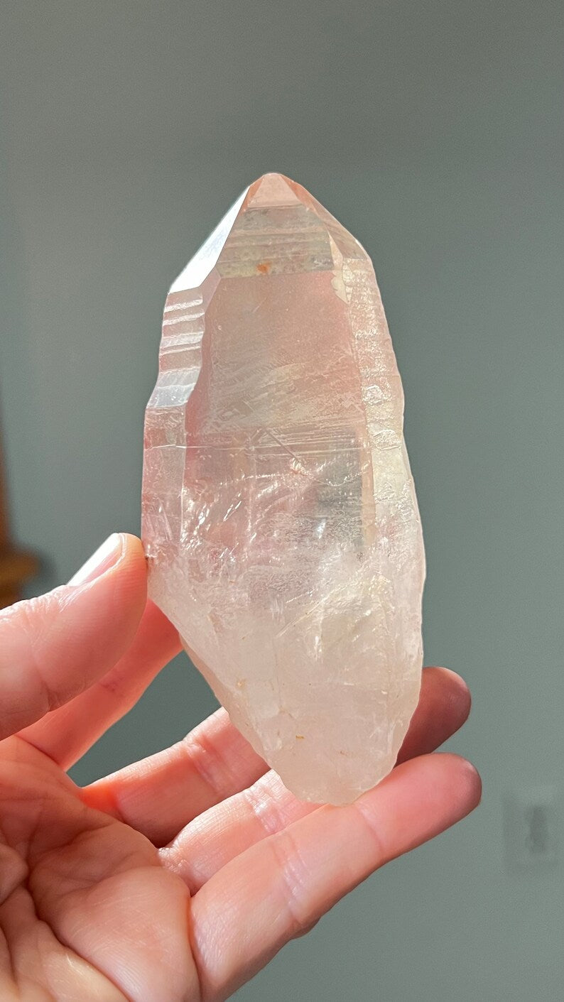Pink Lemurian Diamond Window Quartz