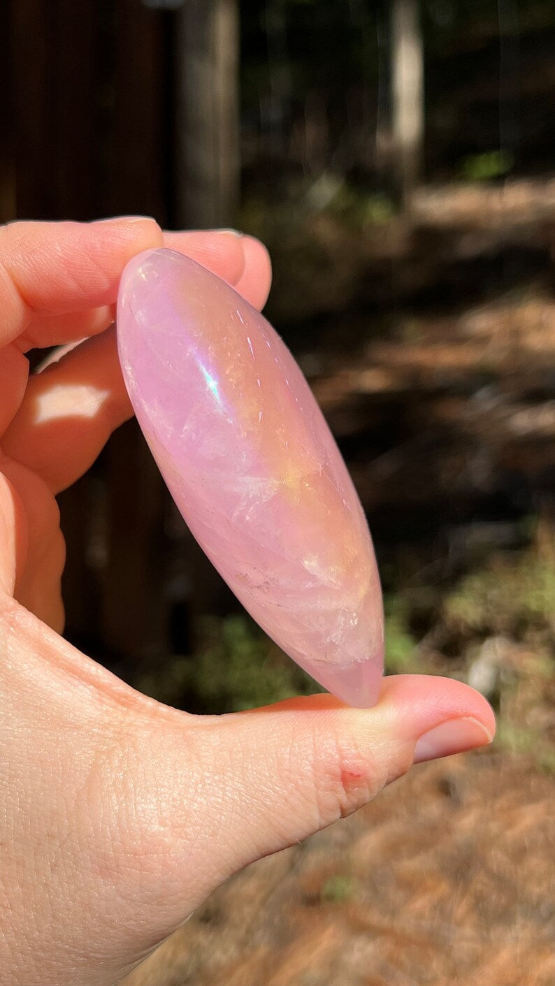 Angel Aura Rose Quartz Heart