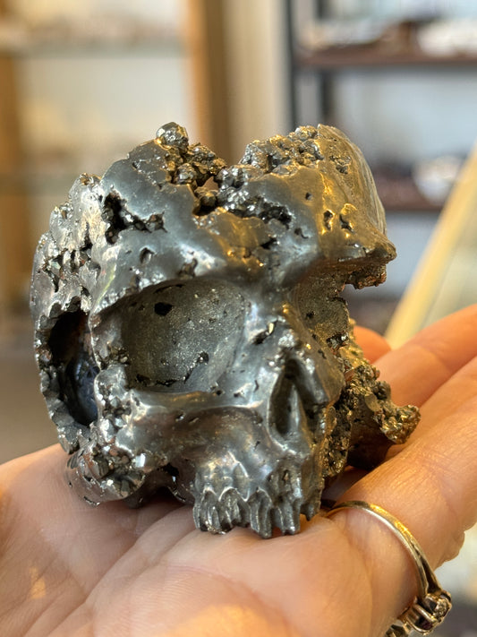Pyrite Geode Skull, Huanzala Mine Peru