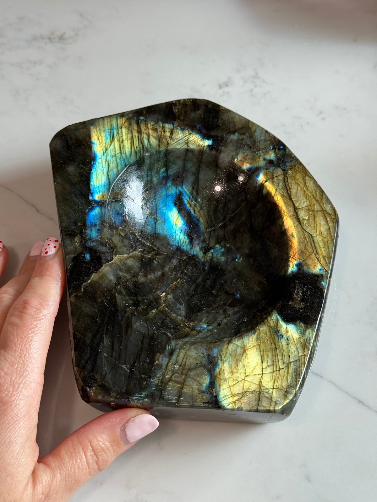 Colorful Labradorite Display Tray Decor