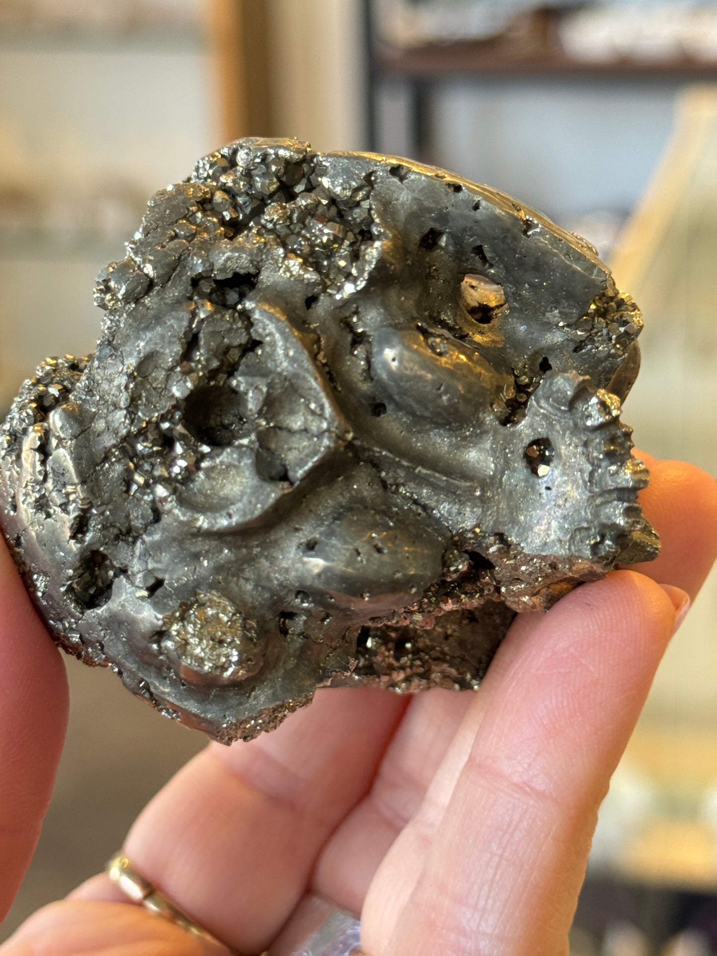Pyrite Geode Skull, Huanzala Mine Peru