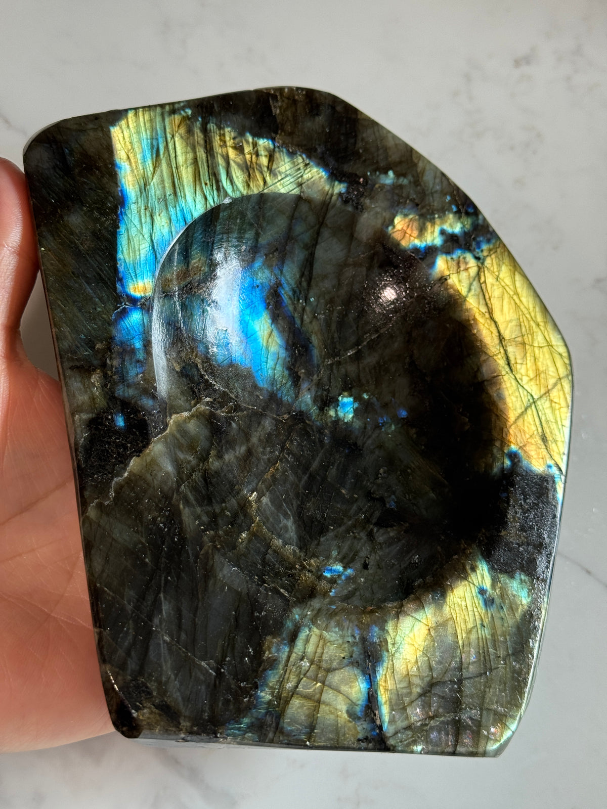 Colorful Labradorite Display Tray Decor