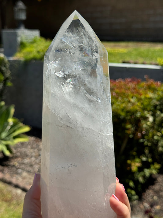 Large Lemurian Quartz Tower with Rainbows