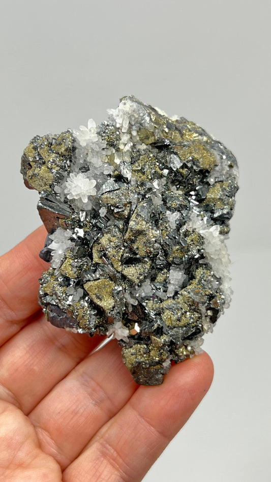 Tetrahedrite with Quartz and Pyrite, Huanzala Mine Peru