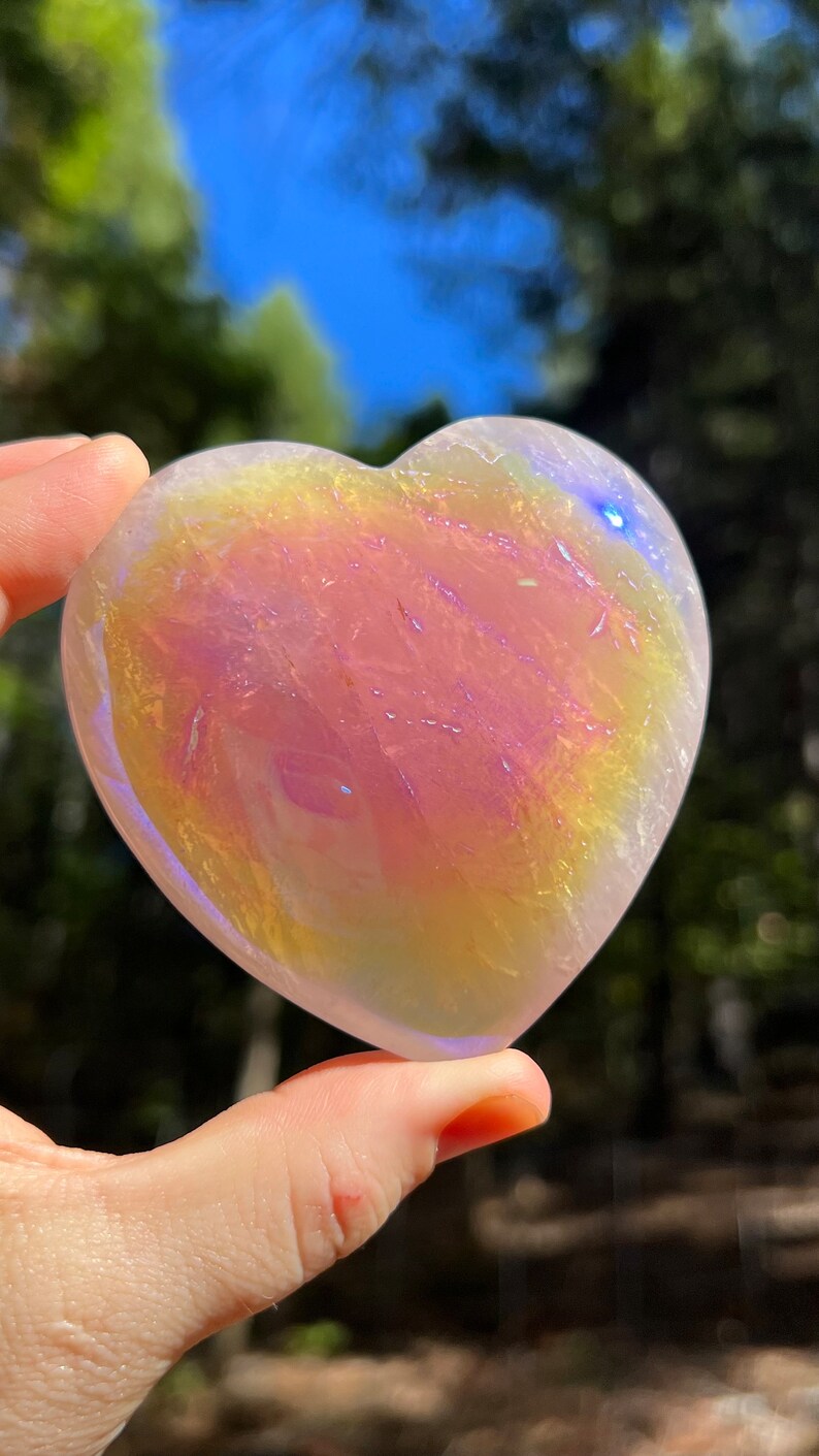 Angel Aura Rose Quartz Heart