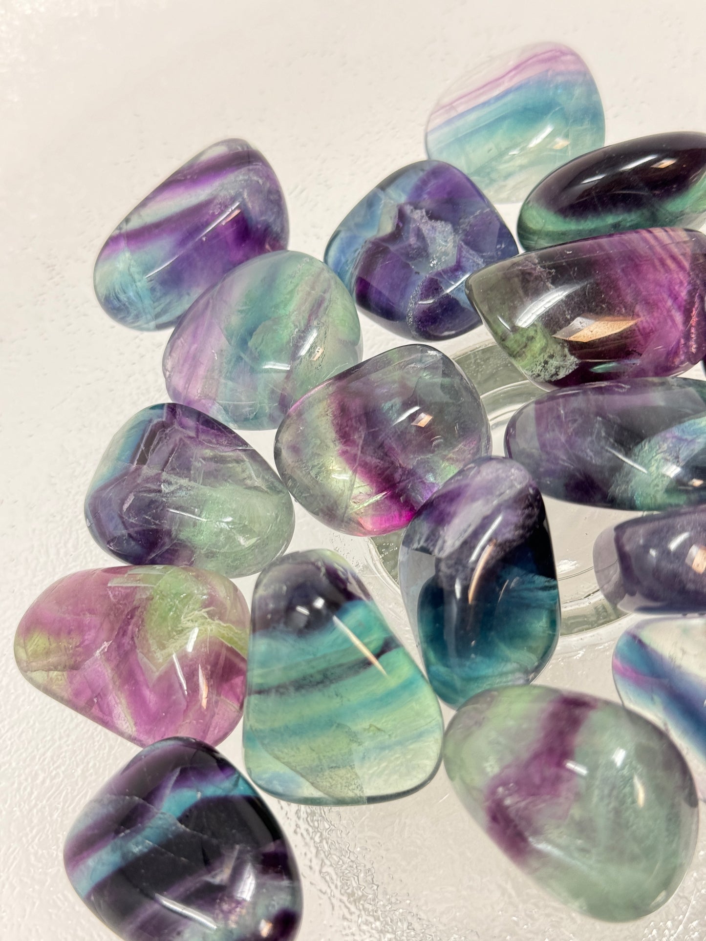 One Rainbow Fluorite Tumbled Stone