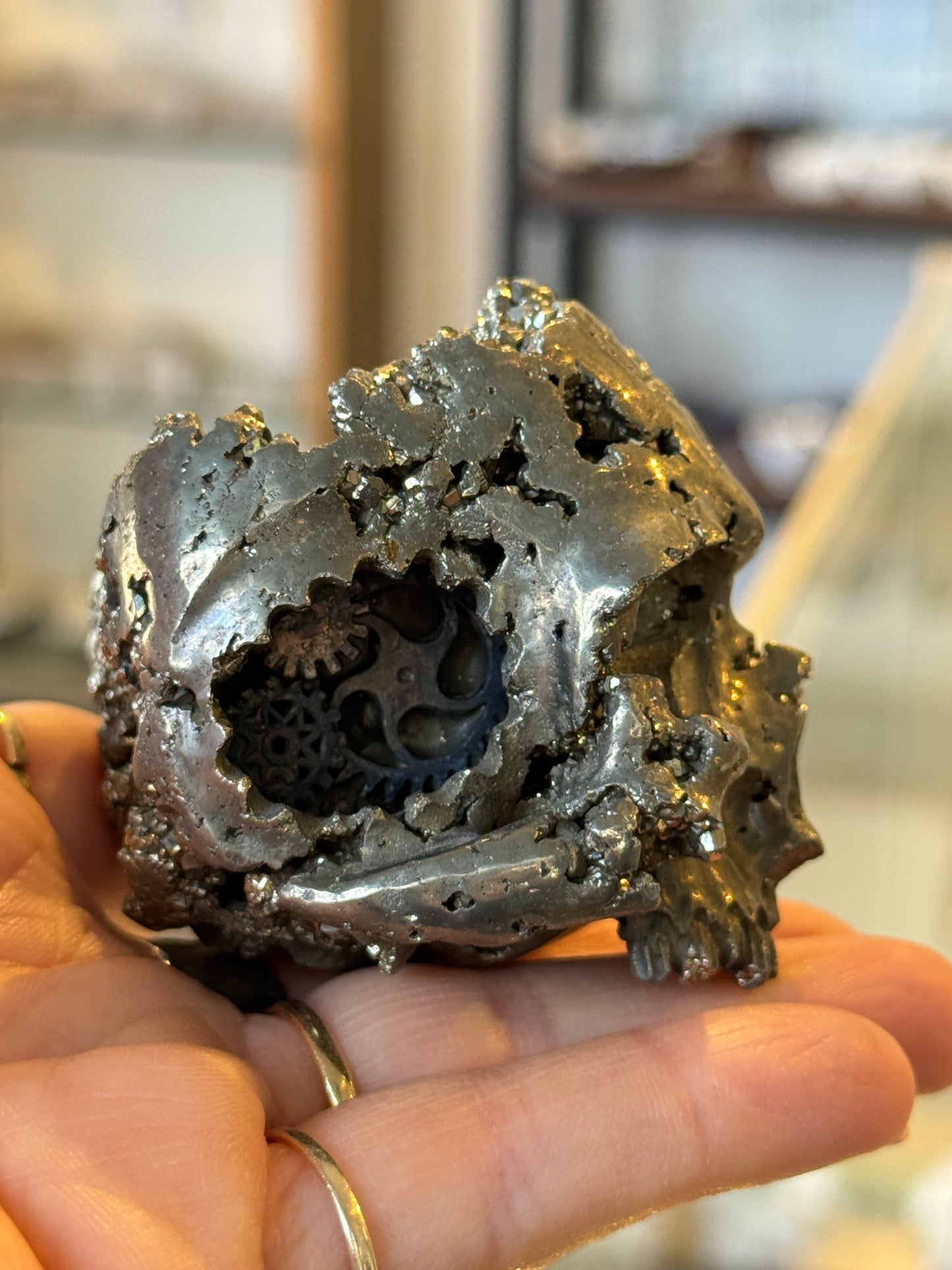 Pyrite Geode Skull, Huanzala Mine Peru