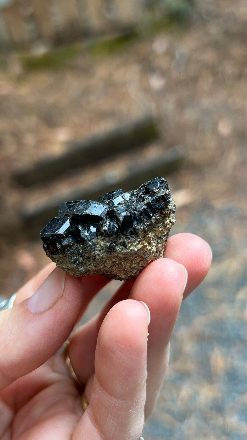 Andradite Garnet var. Melanite, Black Garnet, Mali