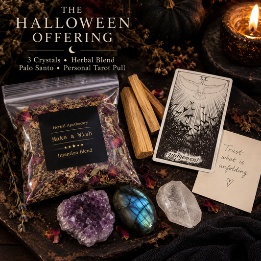 Limited Edition Halloween Gift Set, Herbal Intention Bag, Palo Santo, Personal Tarot Pull