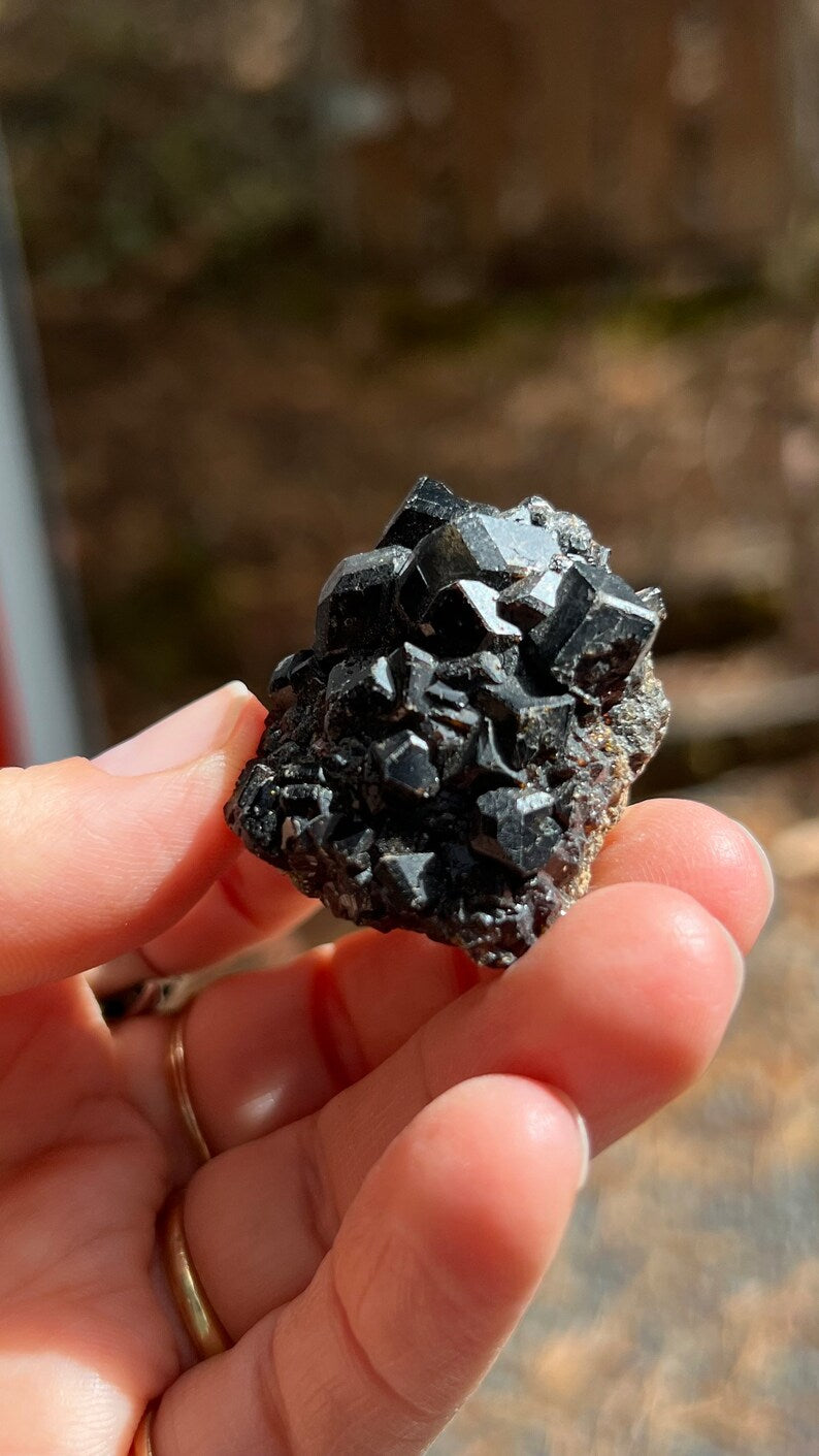 Andradite Garnet var. Melanite, Black Garnet, Mali