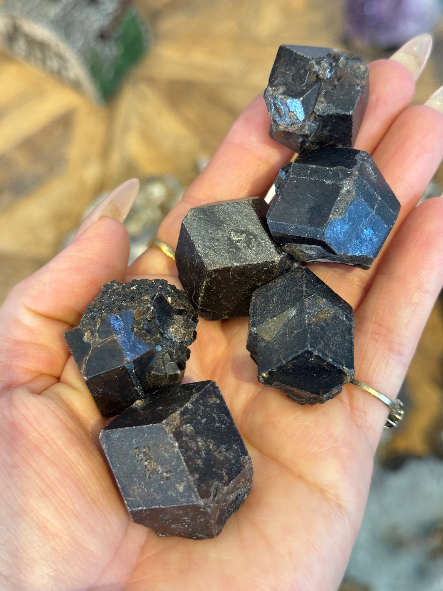 ONE Andradite Garnet var. Melanite, Black Garnet Mali