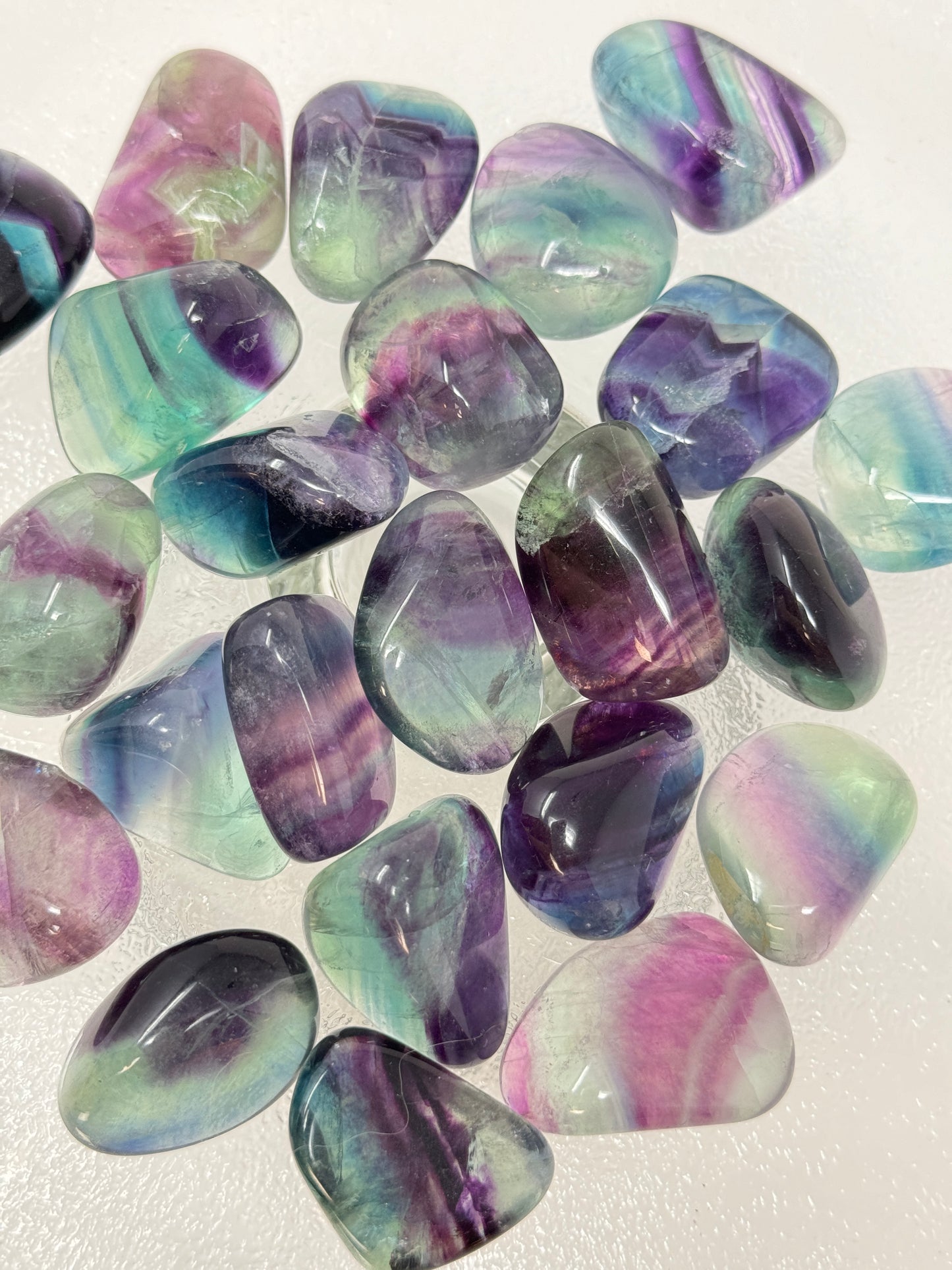 One Rainbow Fluorite Tumbled Stone