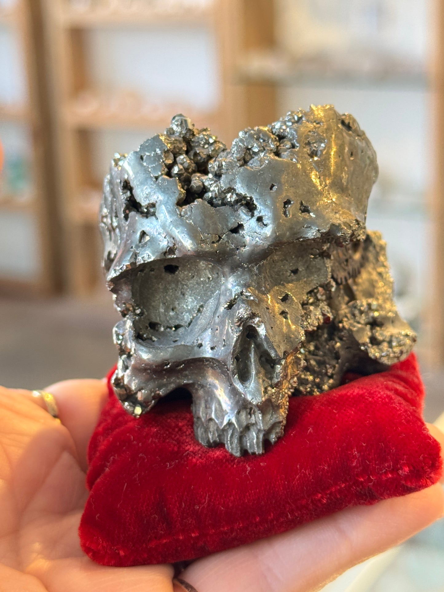 Pyrite Geode Skull, Huanzala Mine Peru