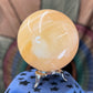 Orange Calcite Sphere with Display Stand