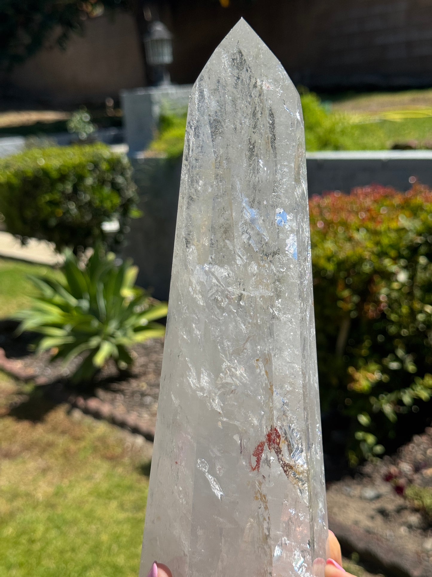 Large Quartz Tower with Rainbow Prisms
