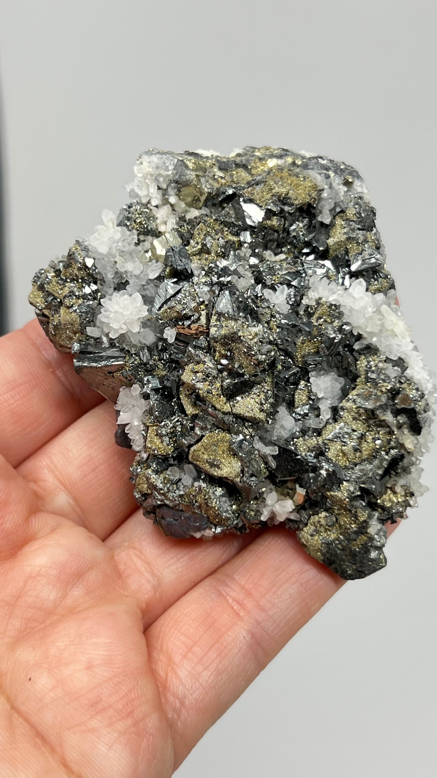 Tetrahedrite with Quartz and Pyrite, Huanzala Mine Peru