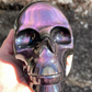 Pink + Purple Rainbow Obsidian Skull