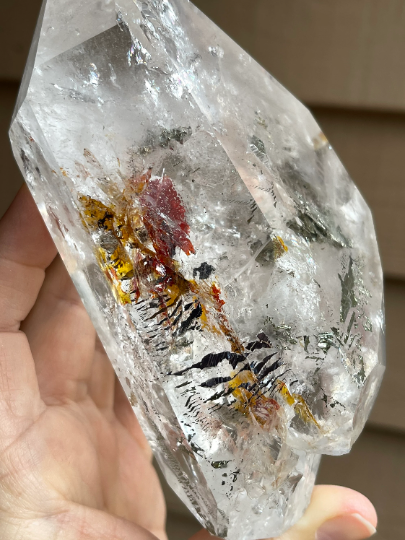 Quartz, ‘Tiger Enhydro’ Crystal, Lemurian Quartz