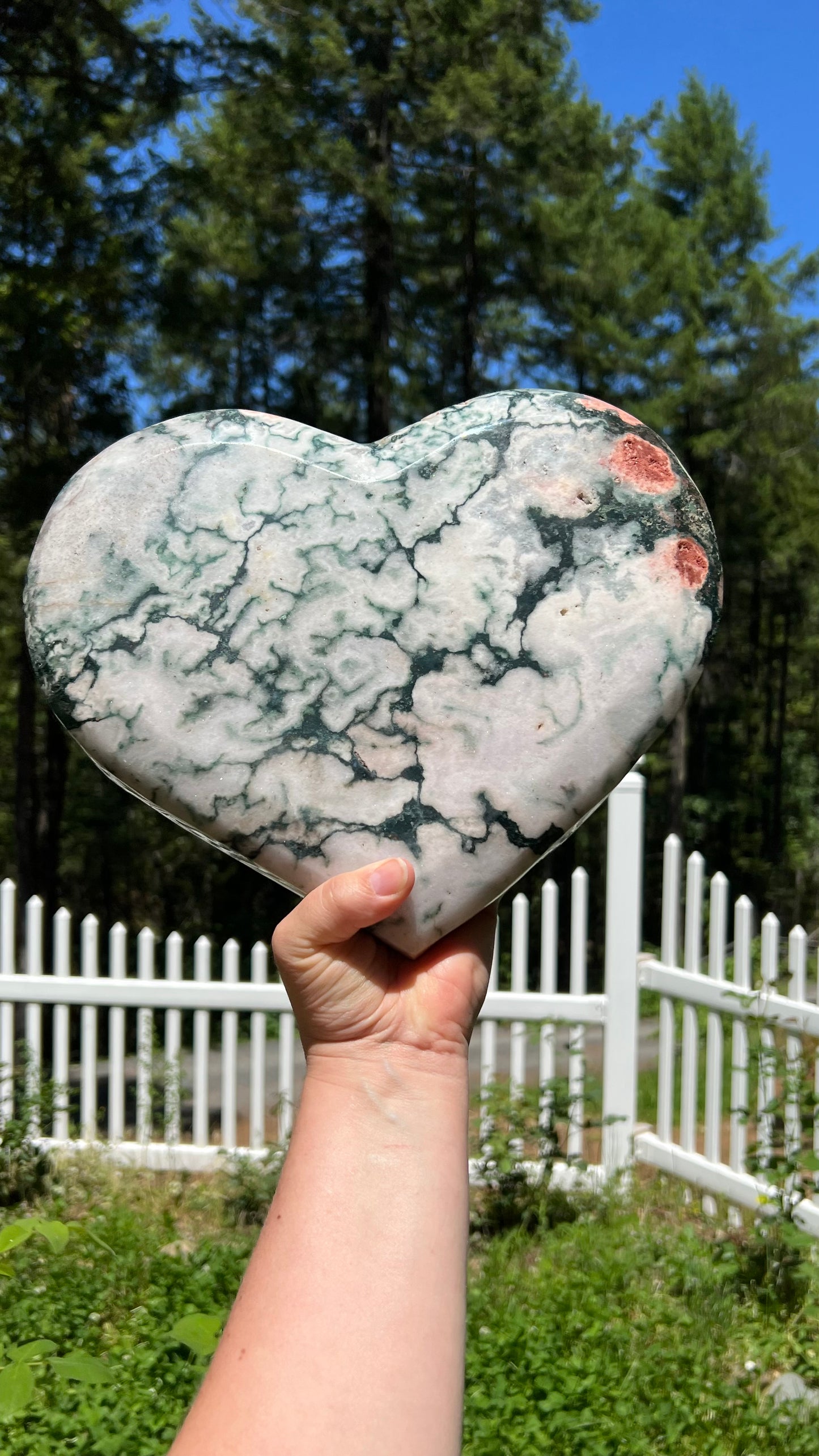 Large Ocean Jasper Heart, Home Decor 12lbs!
