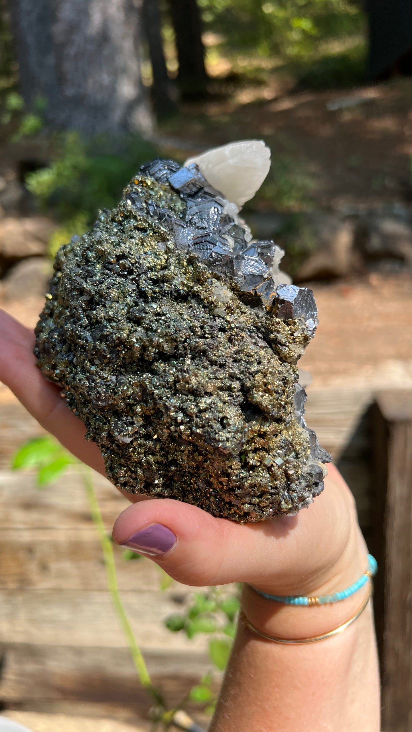 Arsenopyrite, Calcite and Pyrite Cluster, Peru