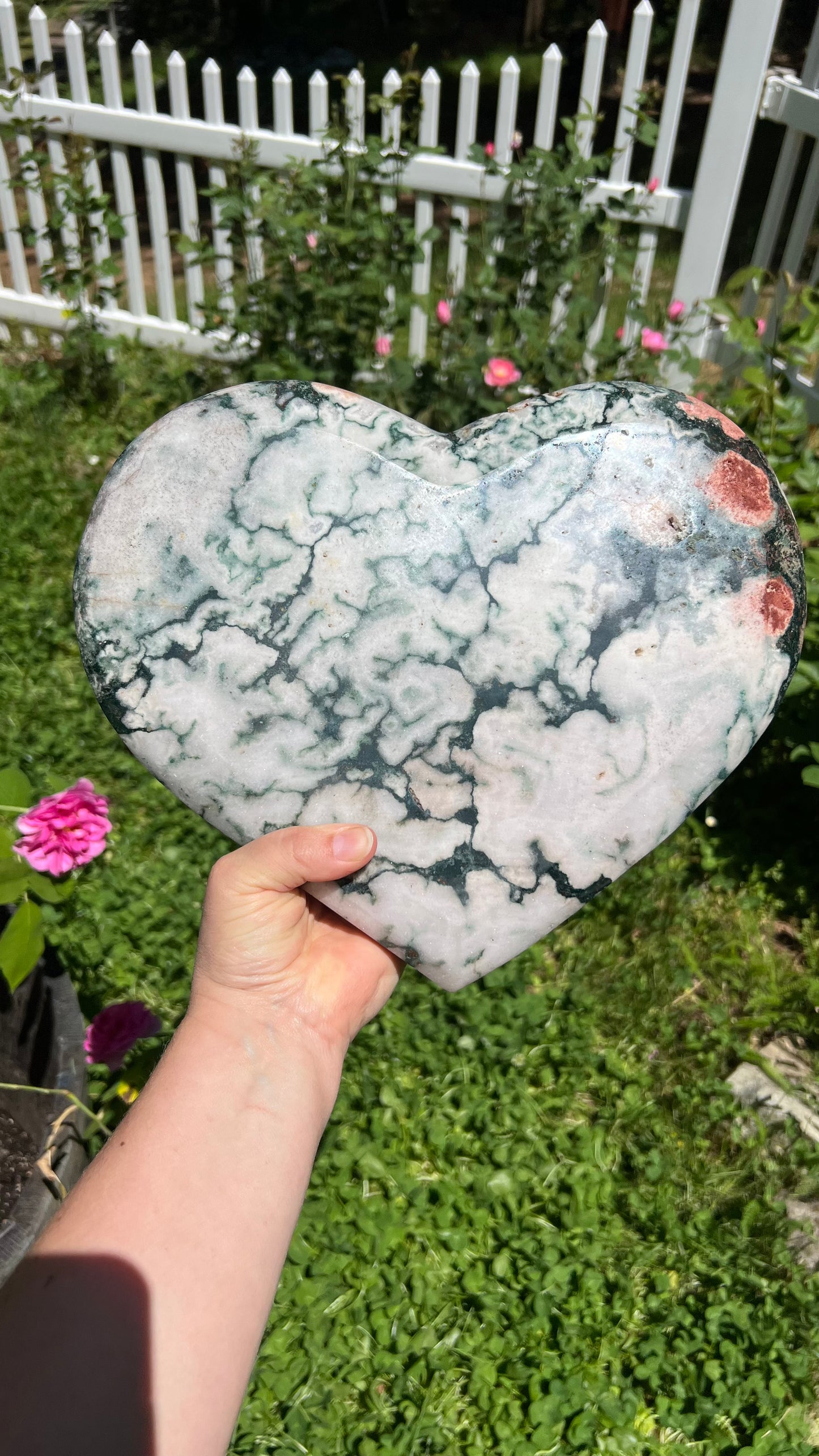 Large Ocean Jasper Heart, Home Decor 12lbs!