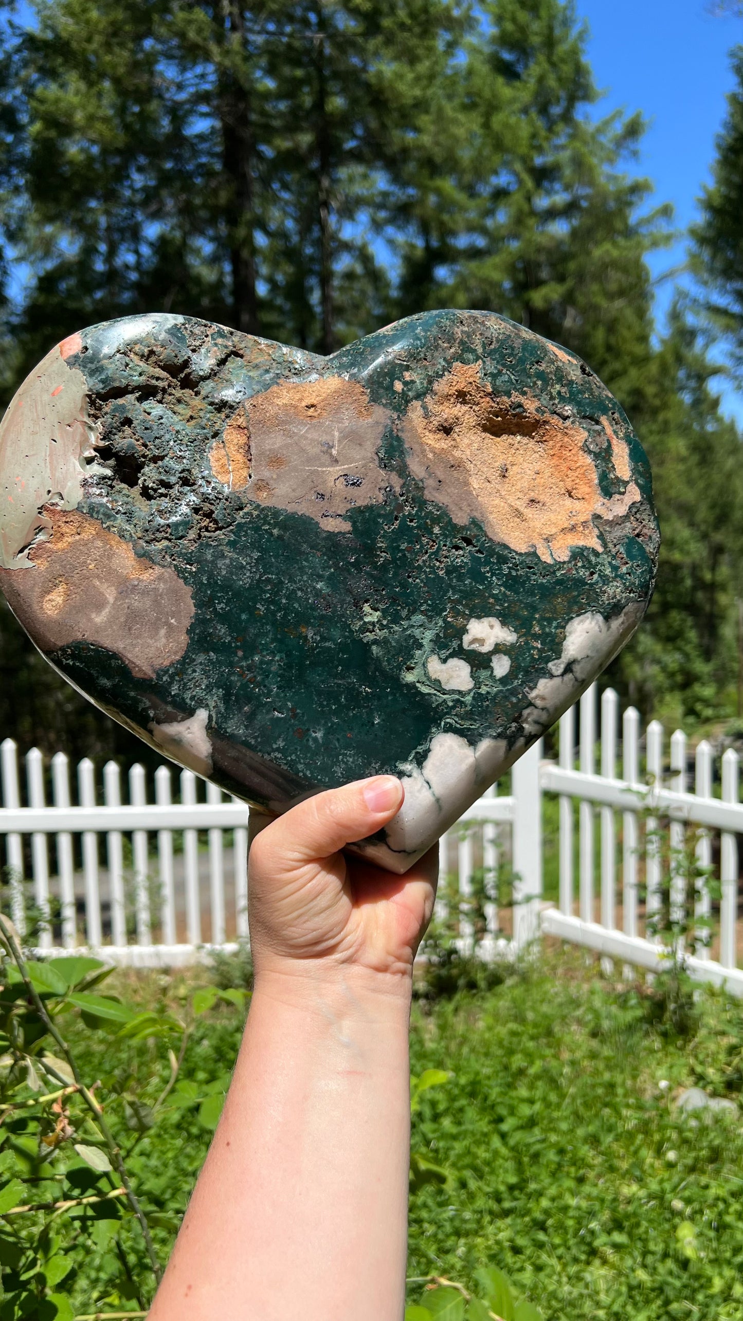 Large Ocean Jasper Heart, Home Decor 12lbs!