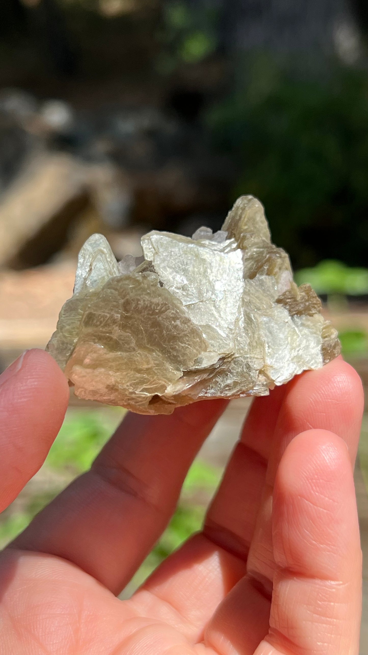 Crystallized Rose Quartz over Star Mica