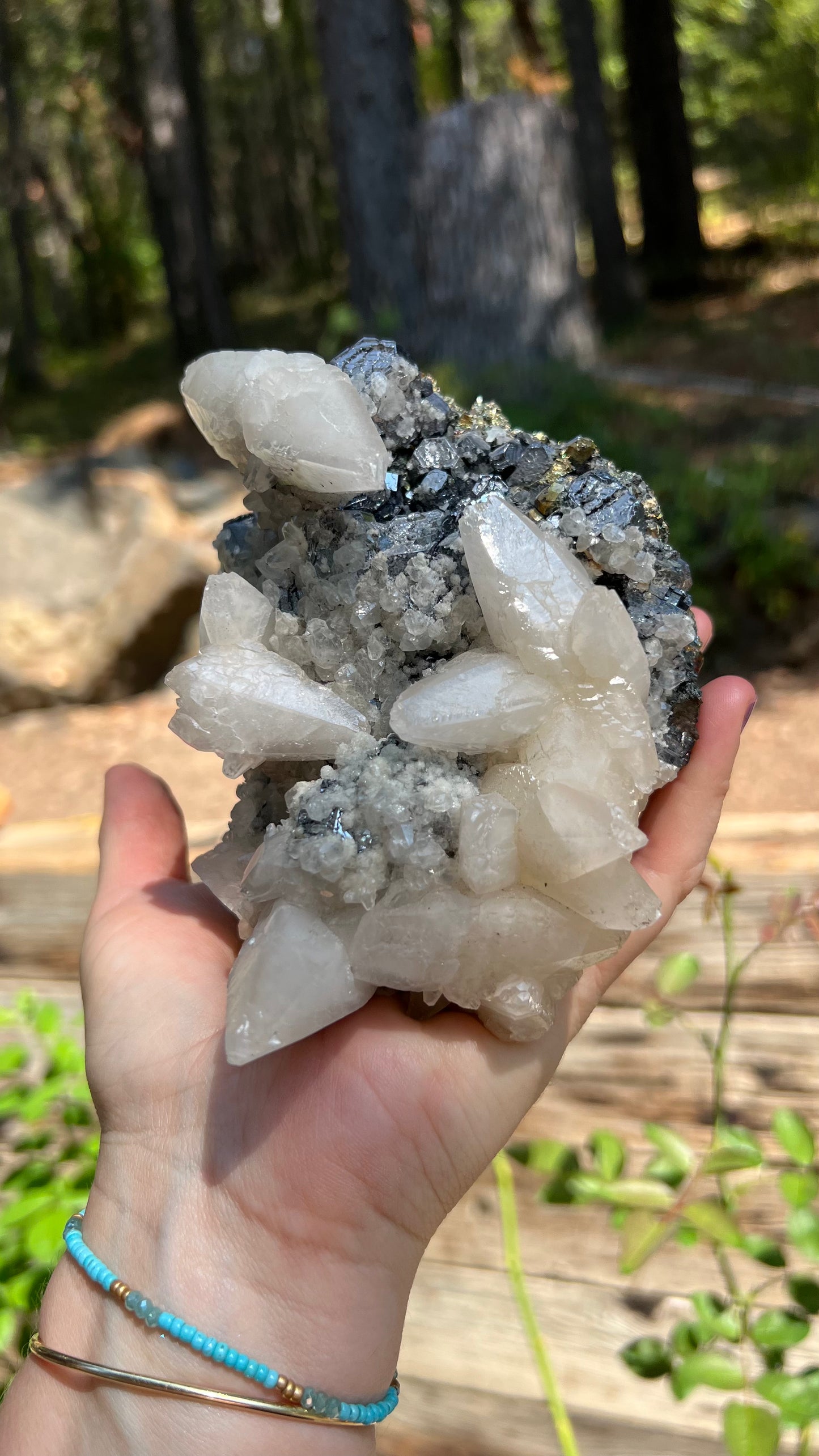 Arsenopyrite, Calcite and Pyrite Cluster, Peru