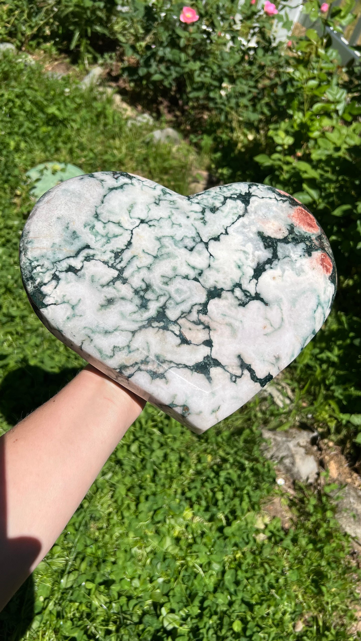 Large Ocean Jasper Heart, Home Decor 12lbs!