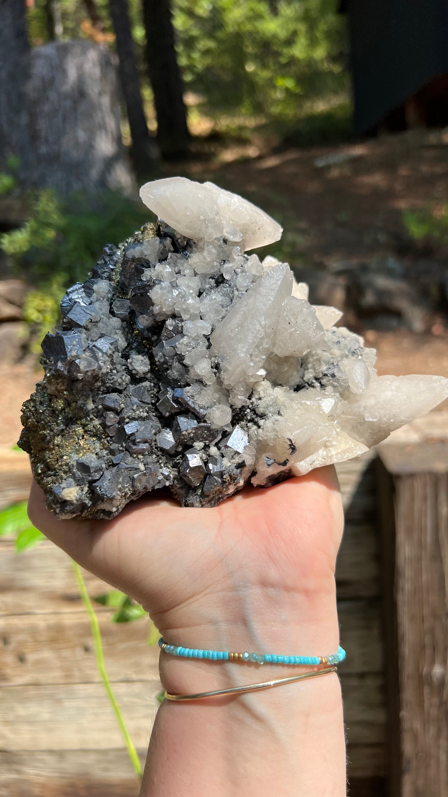 Arsenopyrite, Calcite and Pyrite Cluster, Peru