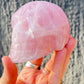 Rose Quartz Crystal Skull