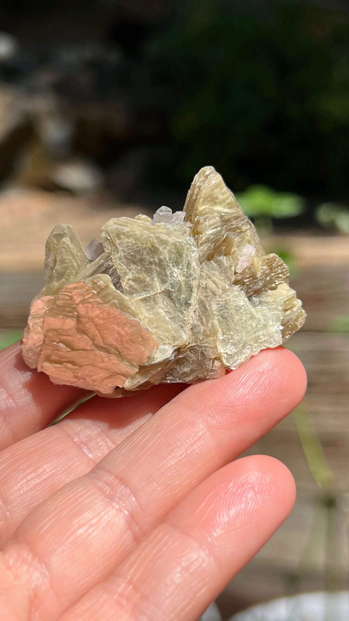 Crystallized Rose Quartz over Star Mica