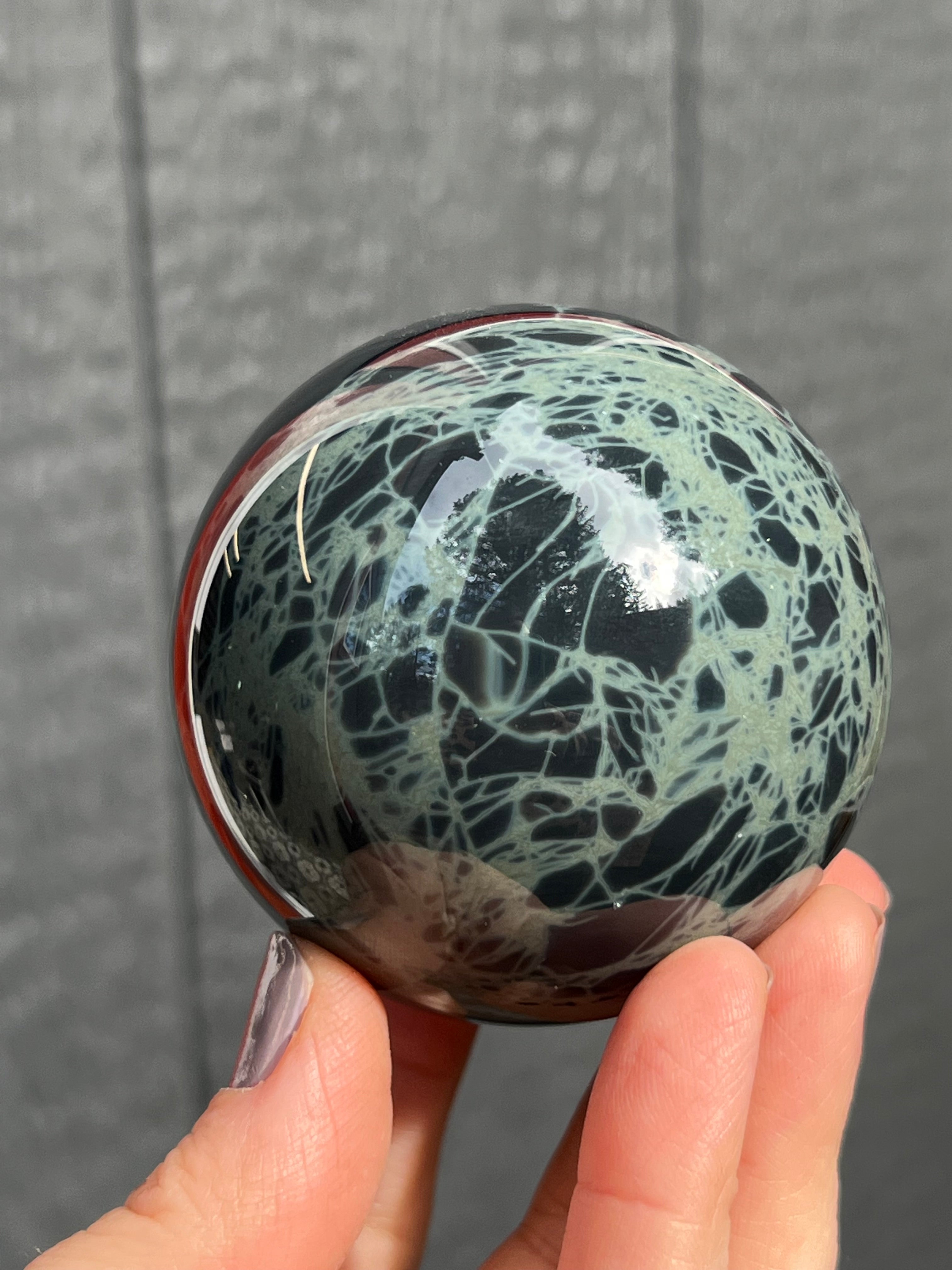 Webbed Sphere Spider Web Obsidian Sphere – Far Arden Essentials