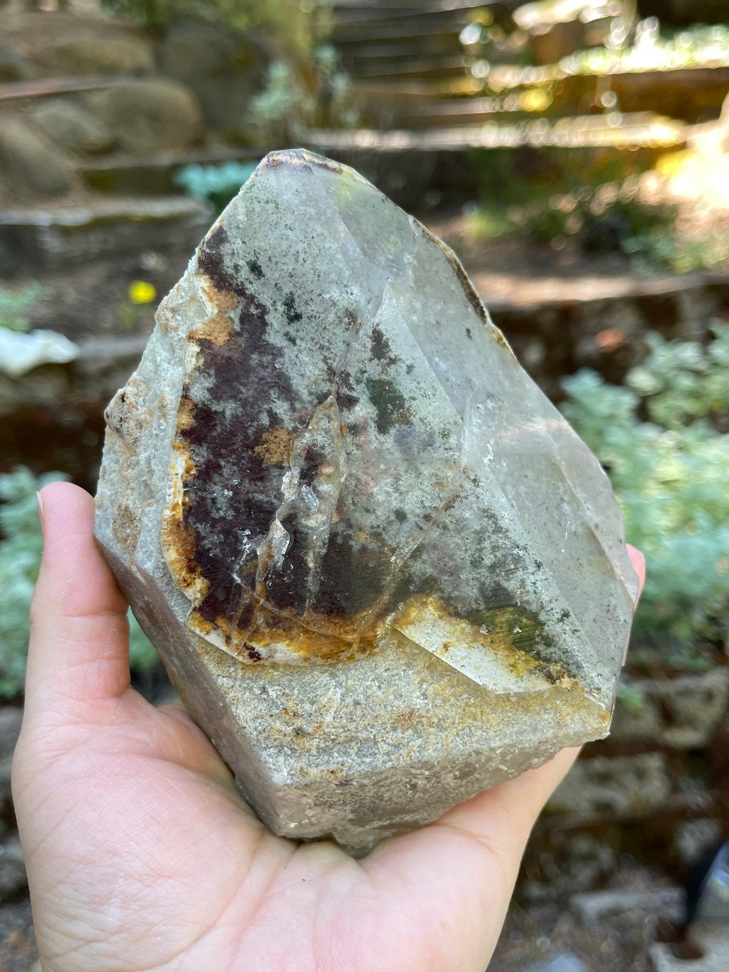 Lodolite Phantom Quartz Crystal, Lodolite, Garden Quartz Ascension, Masters, Healers, Metaphysical Q2-0708