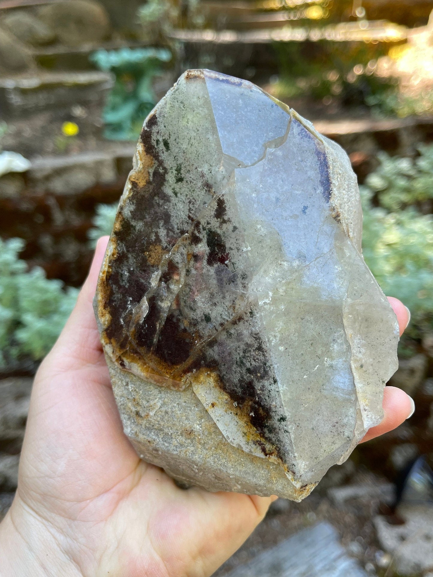 Lodolite Phantom Quartz Crystal, Lodolite, Garden Quartz Ascension, Masters, Healers, Metaphysical Q2-0708