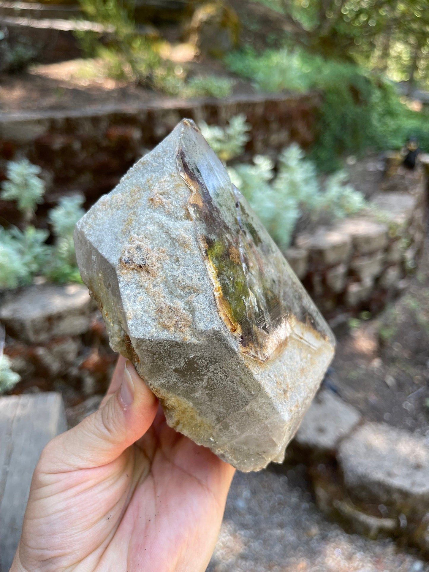 Lodolite Phantom Quartz Crystal, Lodolite, Garden Quartz Ascension, Masters, Healers, Metaphysical Q2-0708