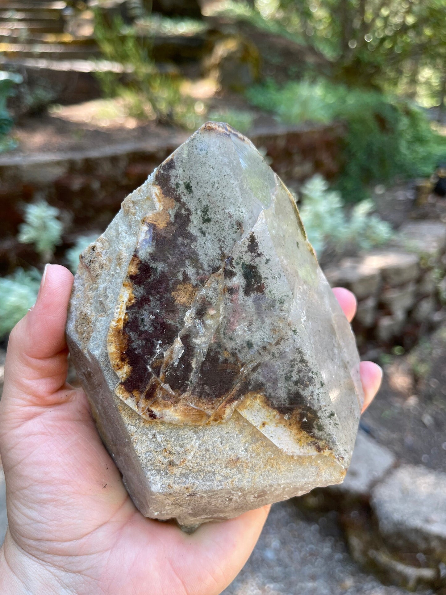 Lodolite Phantom Quartz Crystal, Lodolite, Garden Quartz Ascension, Masters, Healers, Metaphysical Q2-0708