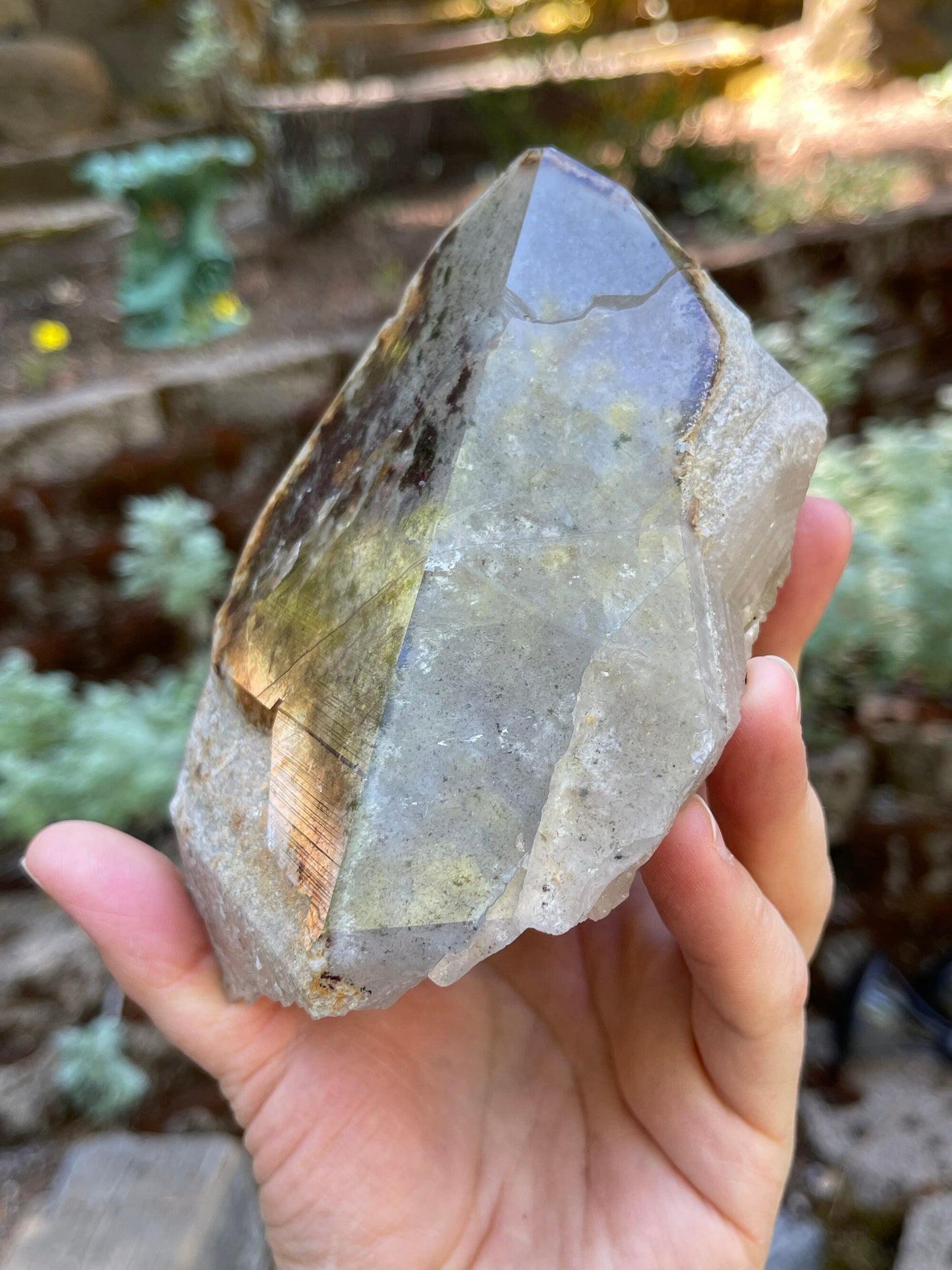 Lodolite Phantom Quartz Crystal, Lodolite, Garden Quartz Ascension, Masters, Healers, Metaphysical Q2-0708