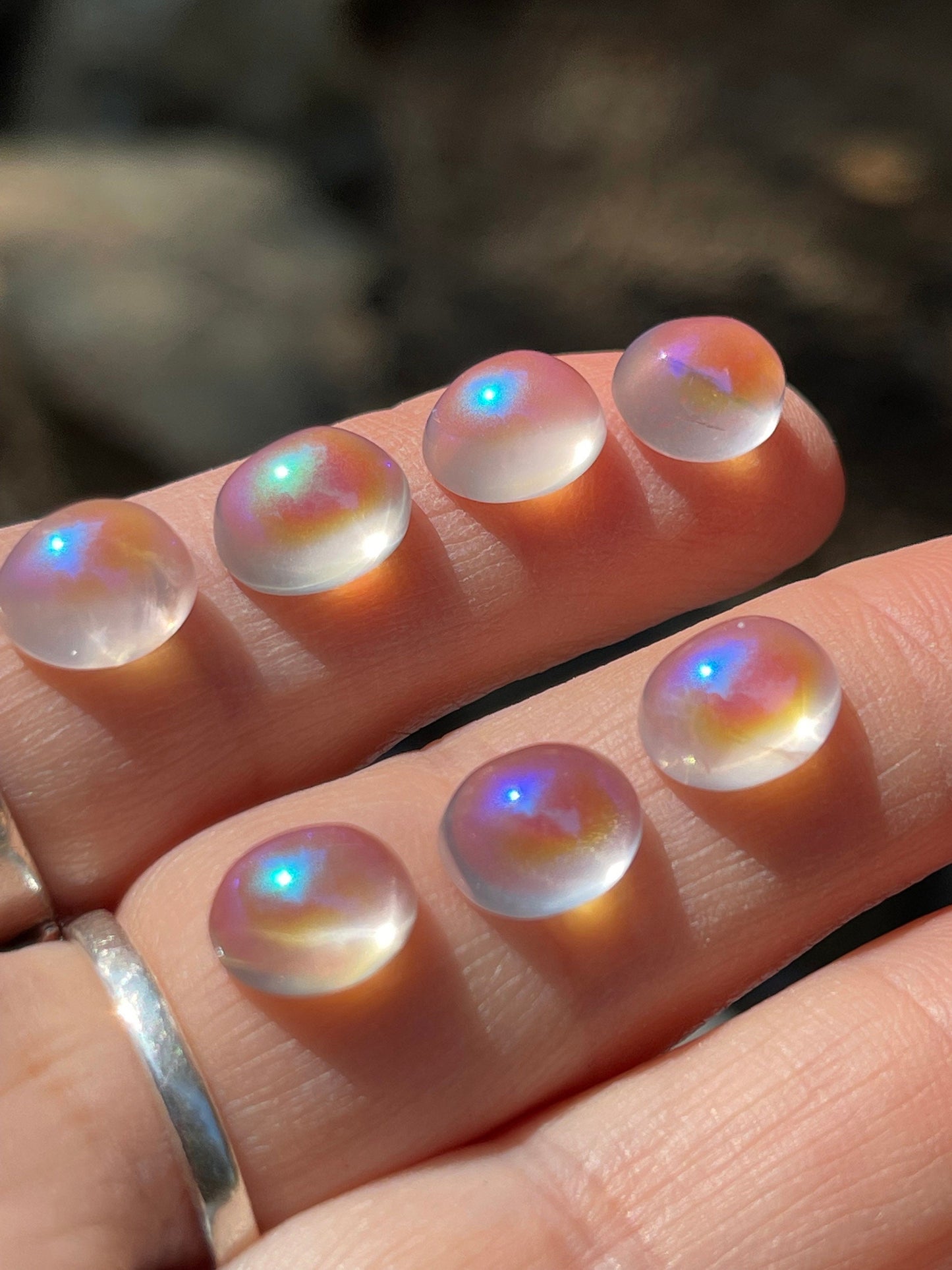 Angel Aura Rose Quartz Dome Cabochons