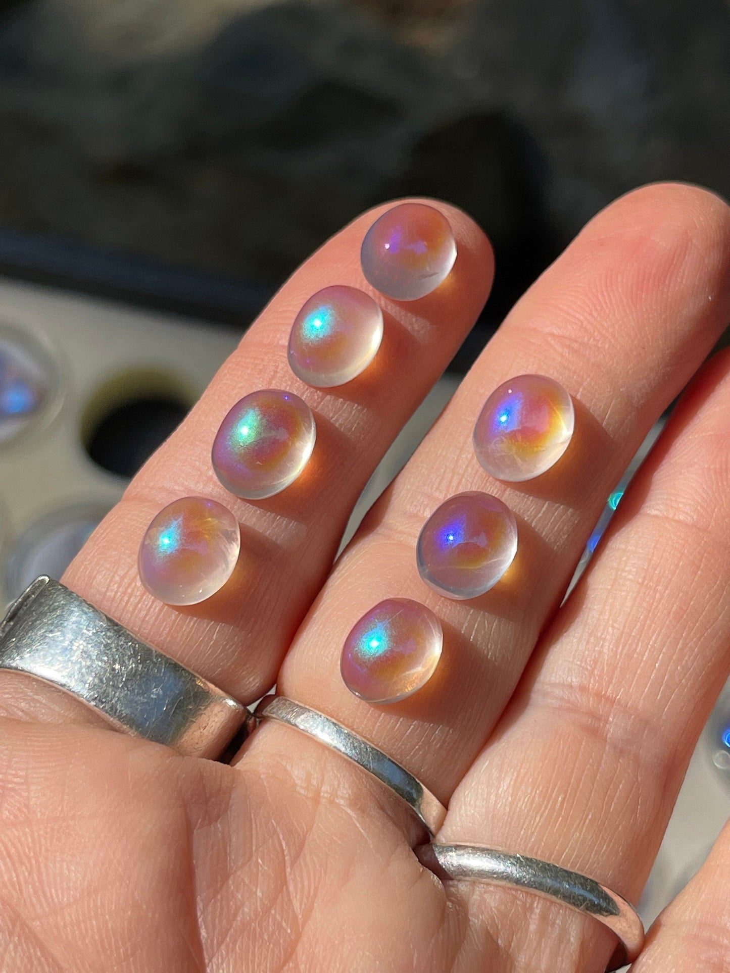 Angel Aura Rose Quartz Dome Cabochons