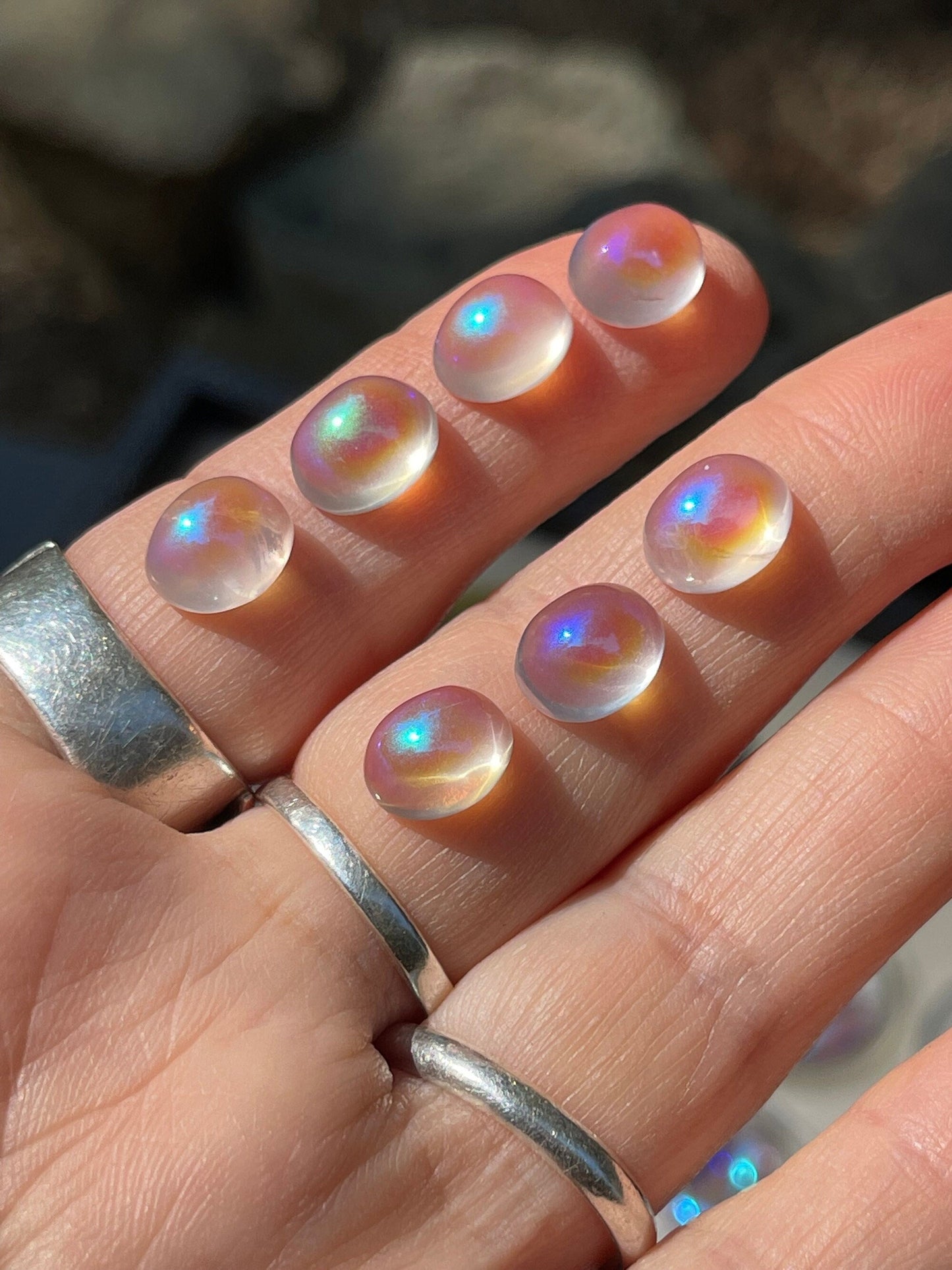 Angel Aura Rose Quartz Dome Cabochons