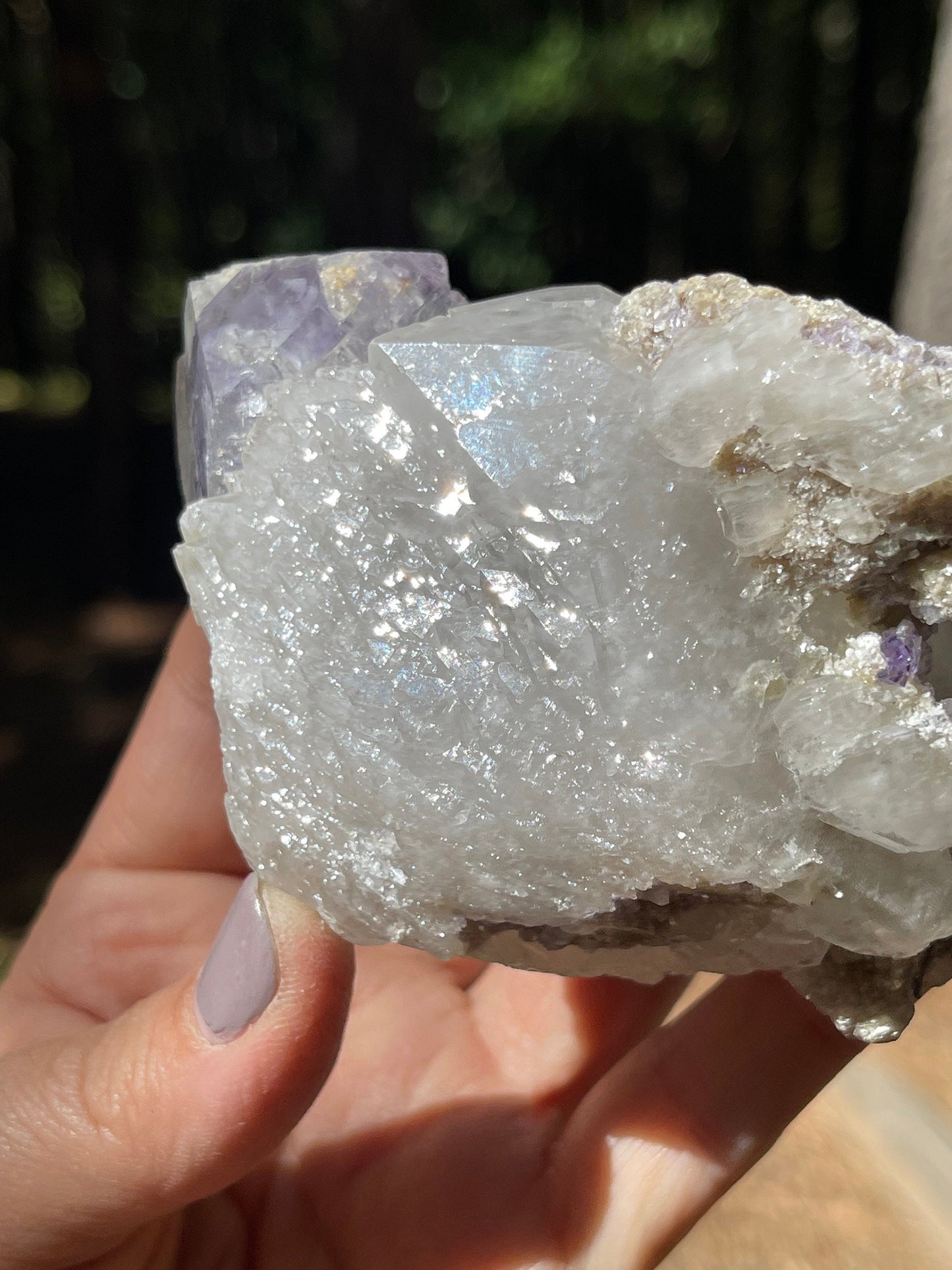 Scheelite, Lepidolite Phantom Fluorite & Quartz, Yaogangxian Minerals, Rare Minerals, Heart, Crown Chakra, Metaphysical Crystals, Q6-1001