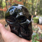 Gold Sheen Black Obsidian Skull
