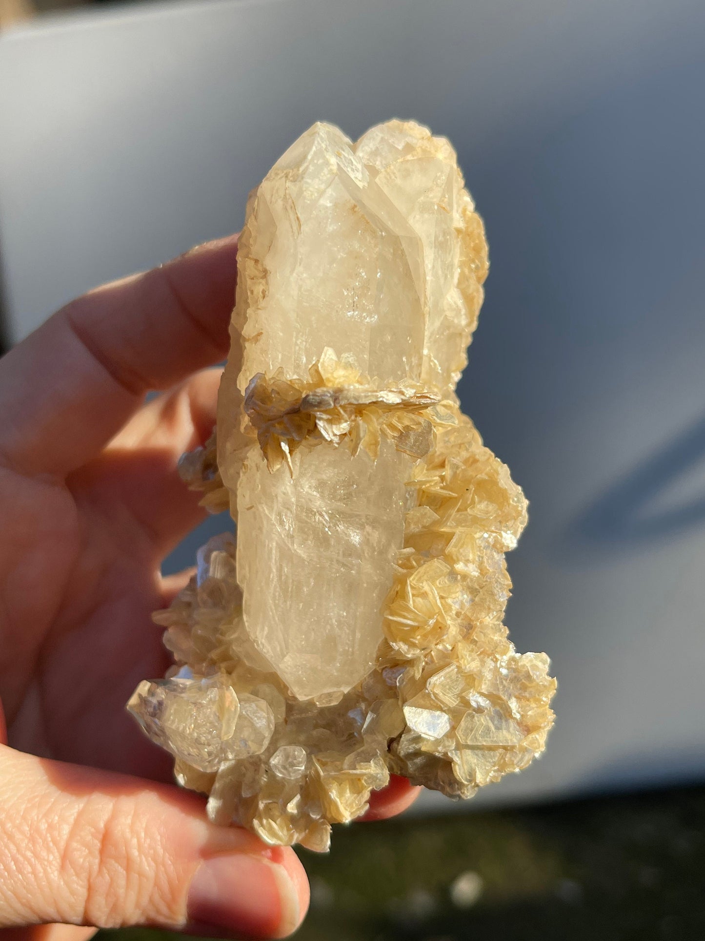 Mica on Quartz, Yaogangxian Minerals, Heart, Crown Chakra, Metaphysical Crystals, Q5-0129