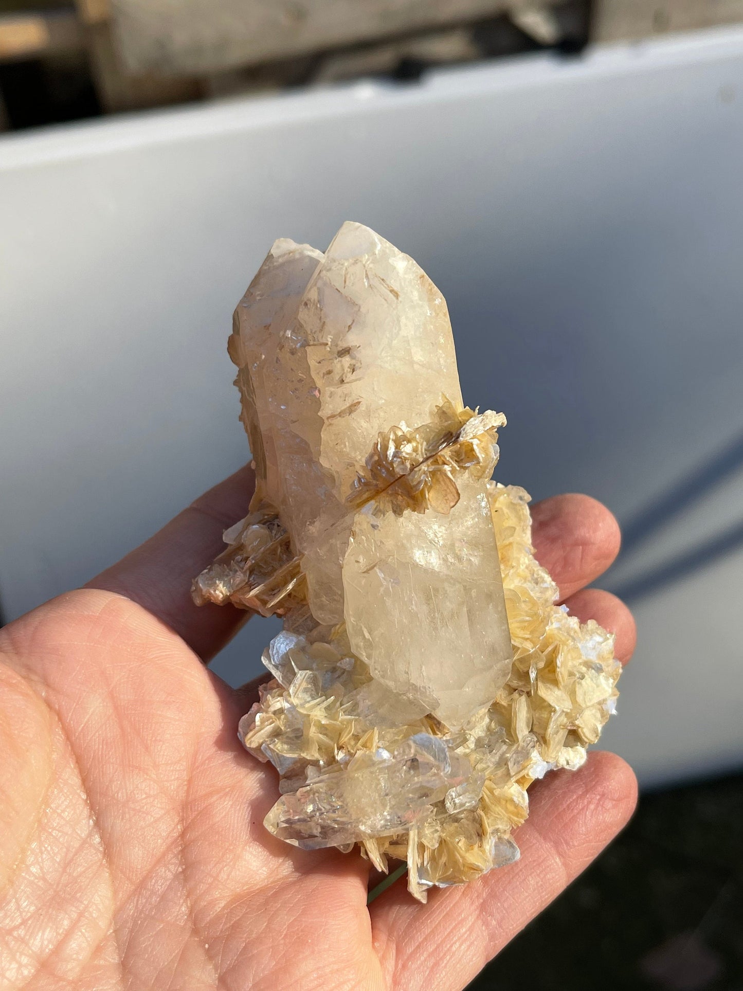 Mica on Quartz, Yaogangxian Minerals, Heart, Crown Chakra, Metaphysical Crystals, Q5-0129