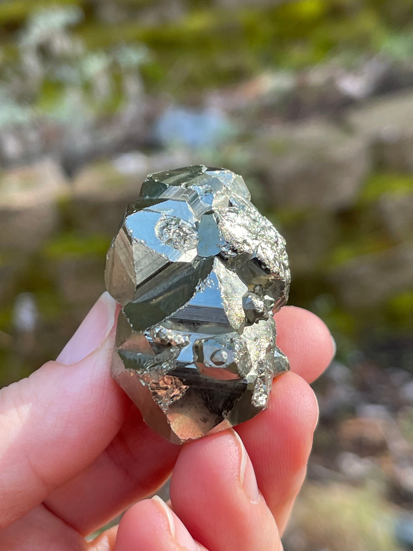 Pyrite Crystal, Peru, Pocket Stone, Prosperity, Success, Solar Plexus PY1-0223