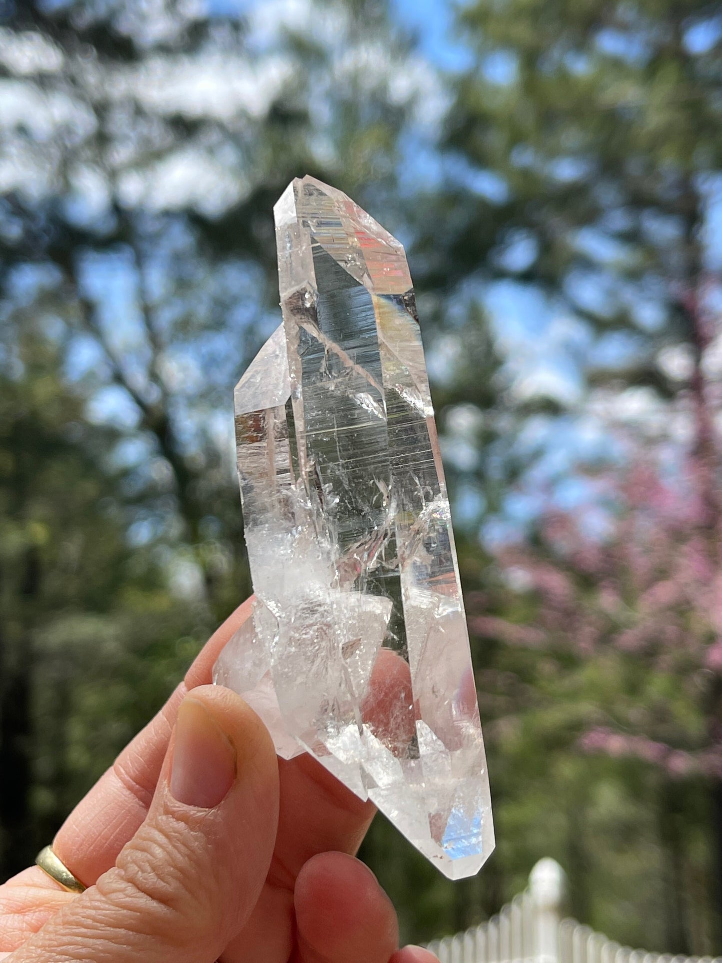 Twinning DT Prismatic Lemurian Quartz, Colombia, Empath Crystal Master Healer Tools, Healing, Divination, Metaphysical, Q8-0512