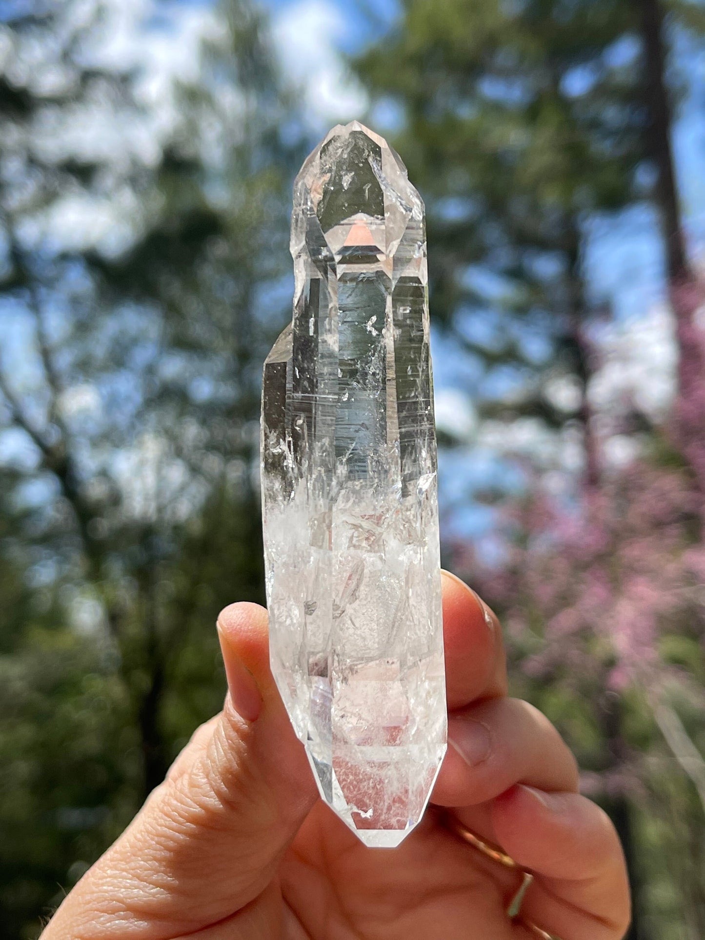 Twinning DT Prismatic Lemurian Quartz, Colombia, Empath Crystal Master Healer Tools, Healing, Divination, Metaphysical, Q8-0512